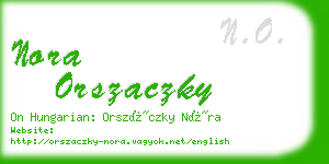 nora orszaczky business card